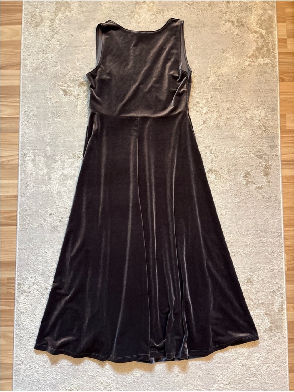 Lbisse Charcoal Grey Velvet Wrap Style Full Length A-line Maxi Dress Size Xlarge - Picture 10 of 12
